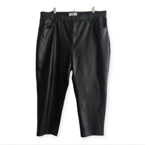 Abercrombie Plus Size Faux Leather Ankle Straight Ultra High Rise 25" Pants 20 S